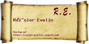 Rösler Evelin névjegykártya